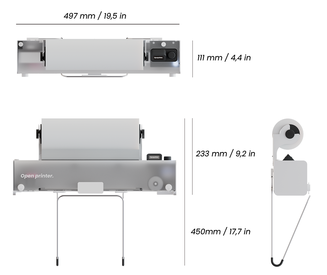 open printer dimensions