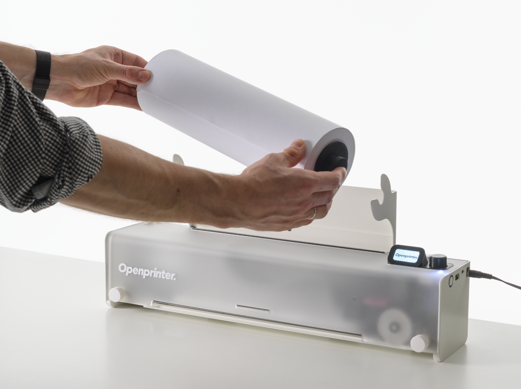 open printer paper roll